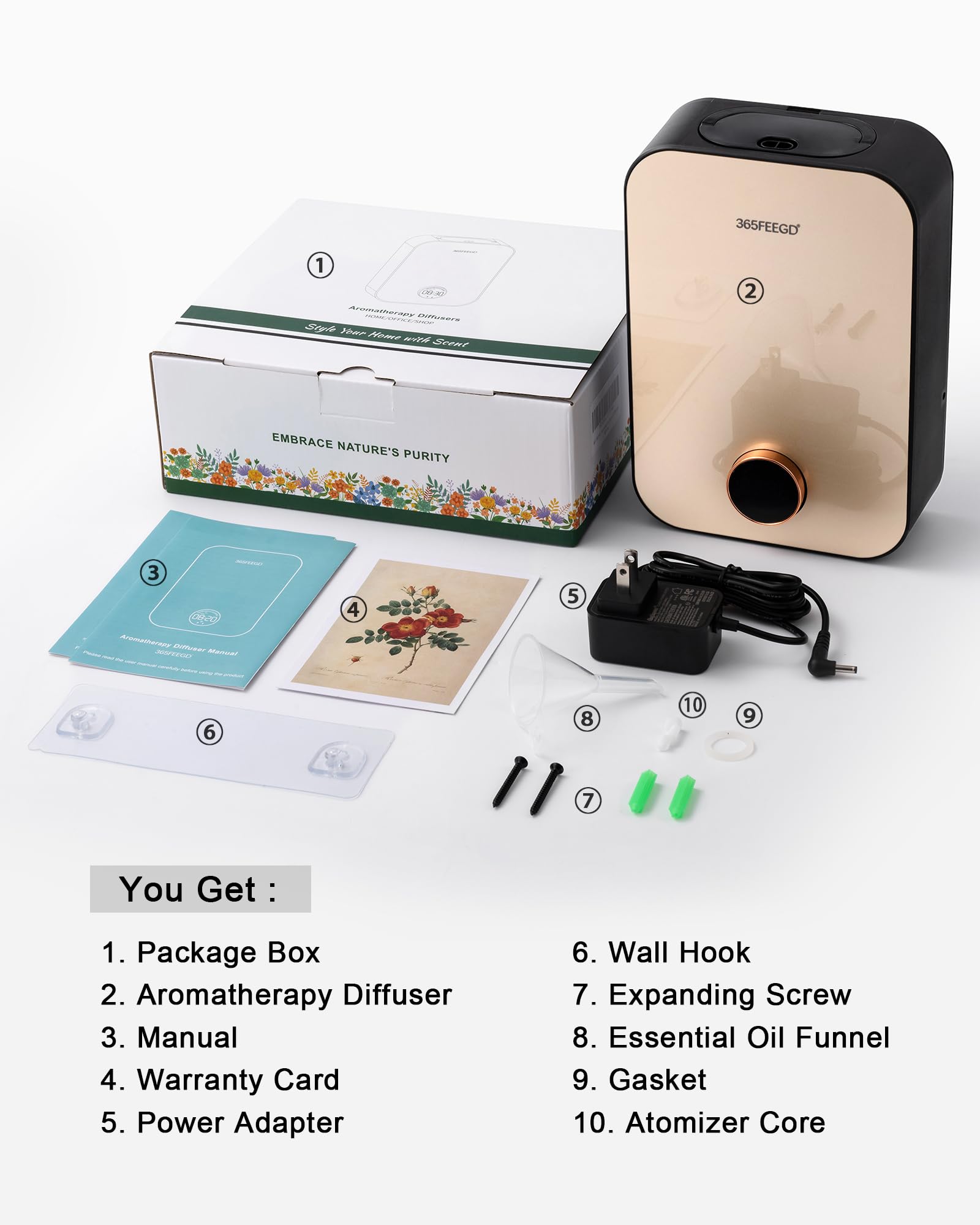 365FEEGD close-up of the black-gold finish for a minimalist design.