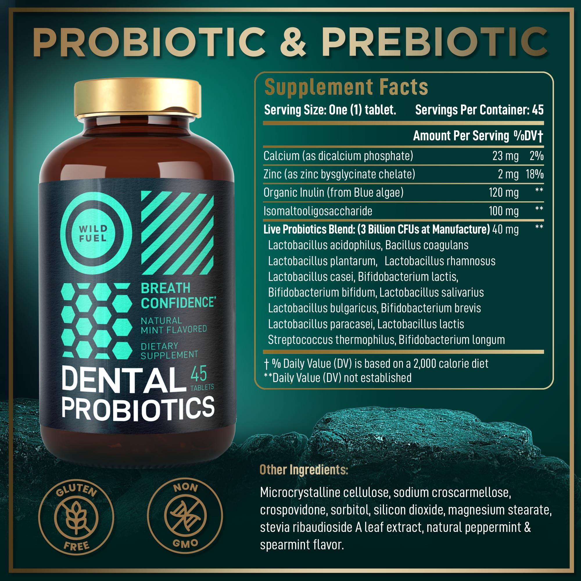 3 Billion CFU probiotic blend label
