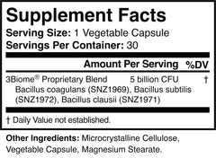 3Biome bottle pouring illustrating easy daily use for gut-friendly wellness