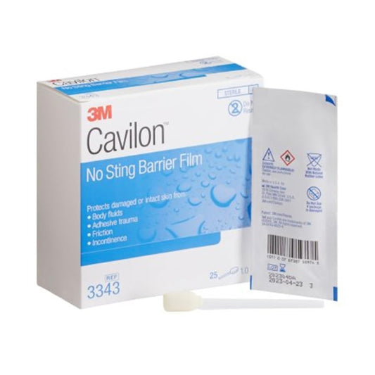 3M Cavilon No-Sting Barrier Film protective coating protects skin from adhesives and friction.