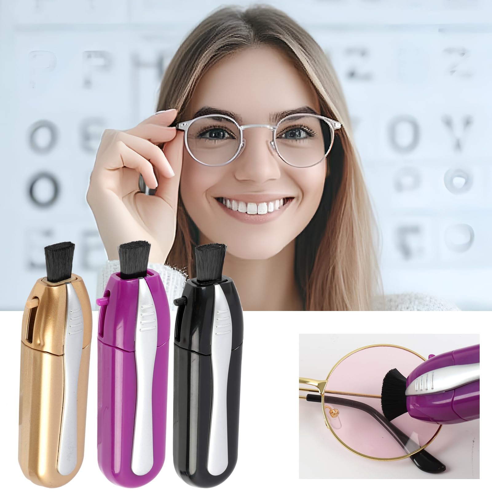 Travel-friendly, spill-proof glasses cleaner kit stored in a pocket