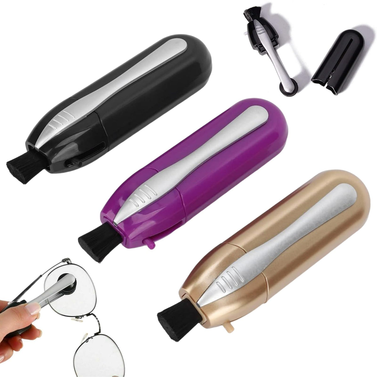 Purple 3Pcs Glasses Cleaner – front view