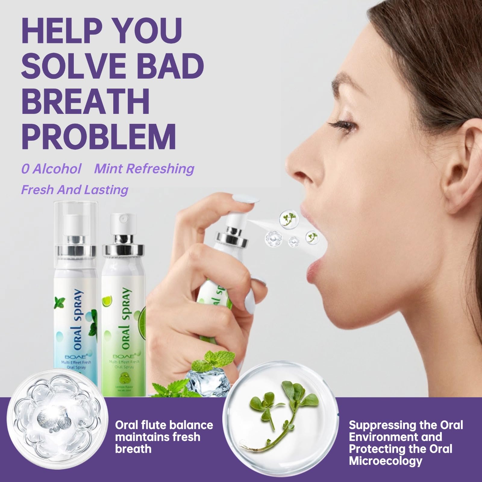 Spray nozzle close-up on the 3PCS Oral Breath Spray