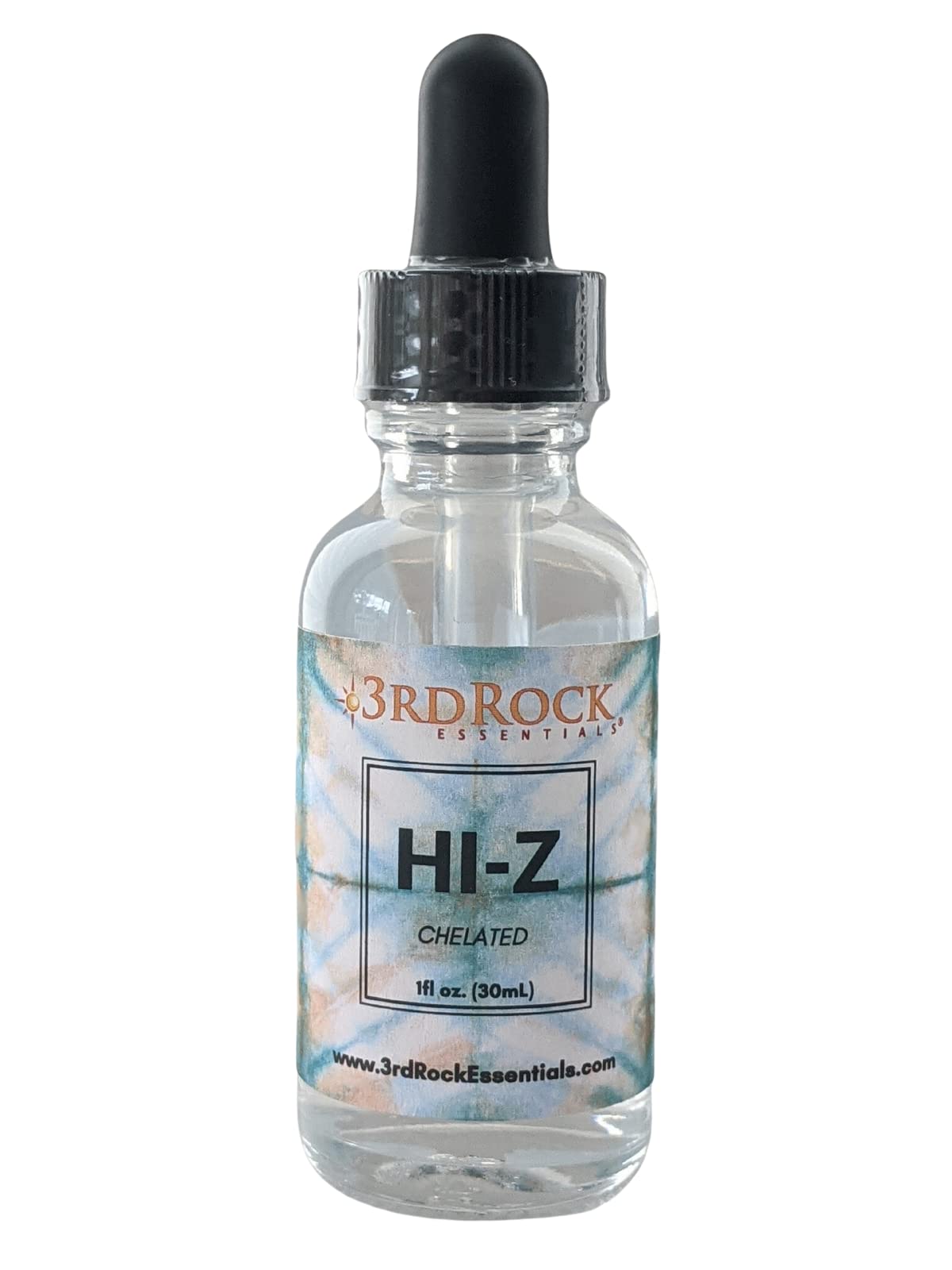 Front view of 3rd Rock Essentials HI-Z Zinc Immune Support liquid supplement bottle, 1 oz