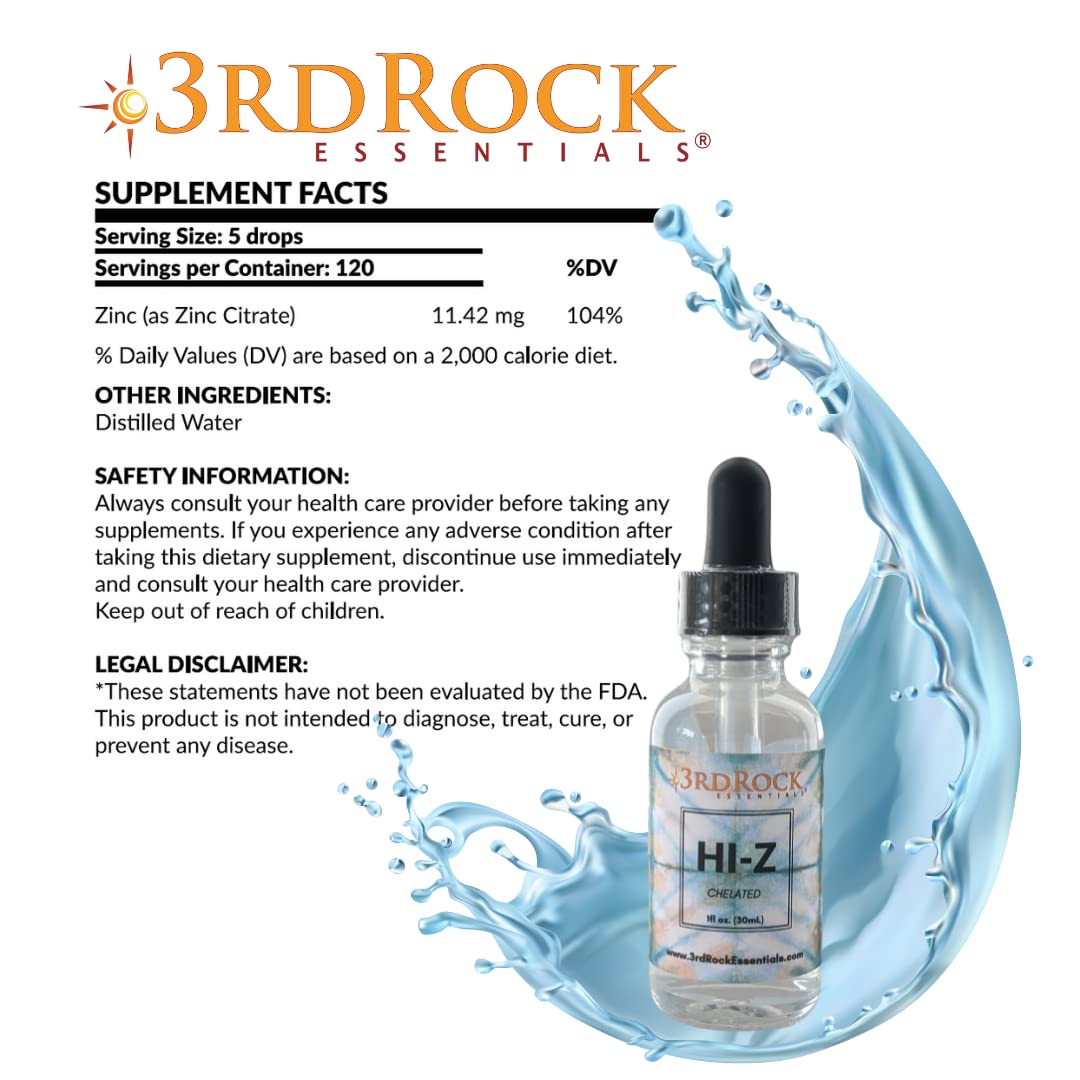 Box and bottle packaging of 3rd Rock Essentials HI-Z Zinc