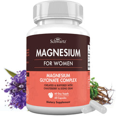 Front of the 60-capsule bottle of 4-in-1 Magnesium Complex for Women
