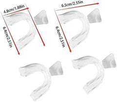Close-up of moldable clear mouth guards for custom fit