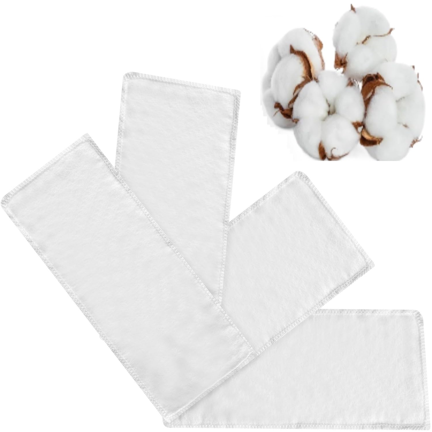 4 small organic cotton flannel for castor oil pack wrap - front view