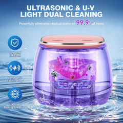 Retainer cleaner with four UV lamps for deep cleaning