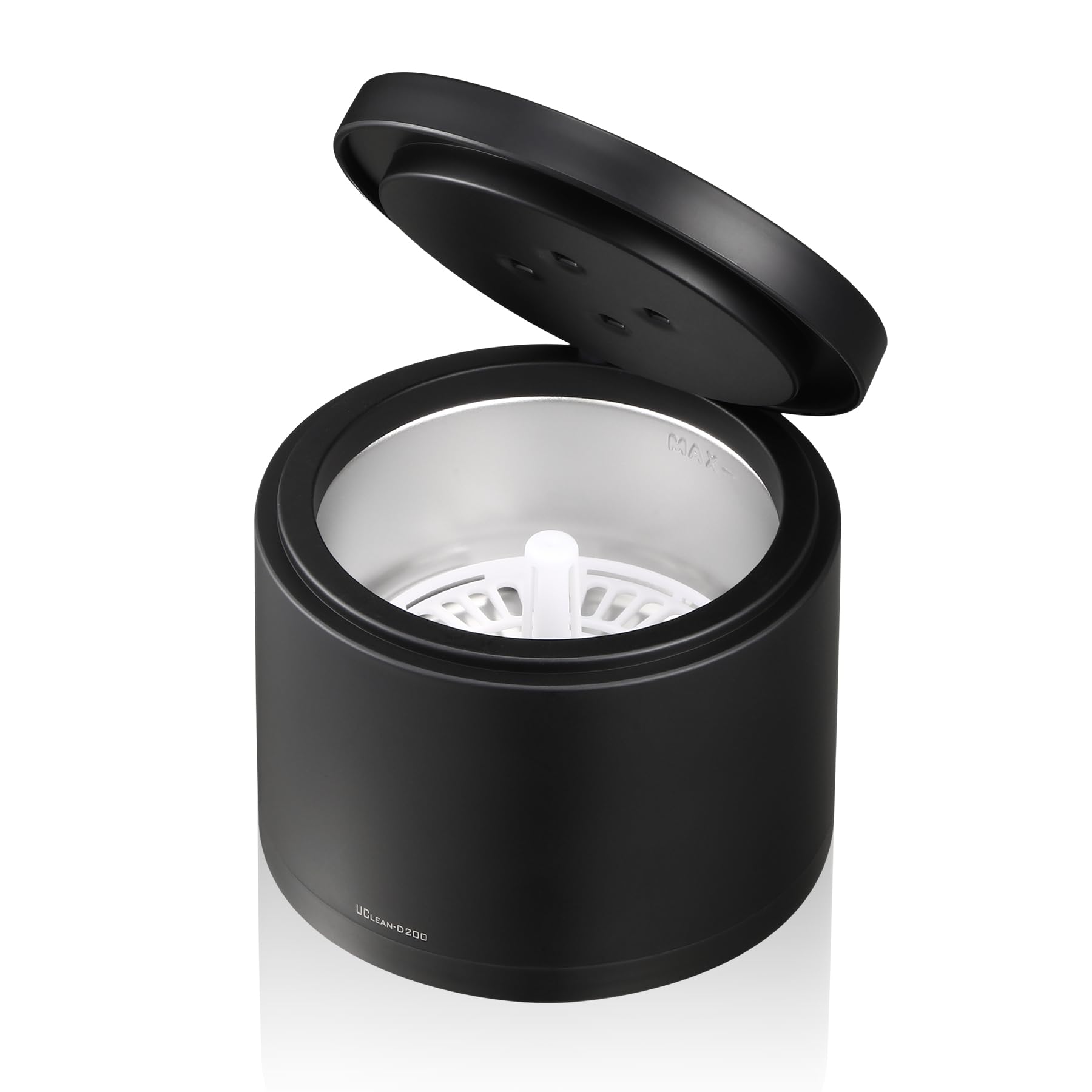 Front view of 42KHz ultrasonic cleaner with UV light and 250ml capacity