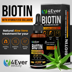 Graphic highlighting Aloe Vera in the Biotin and Collagen formula