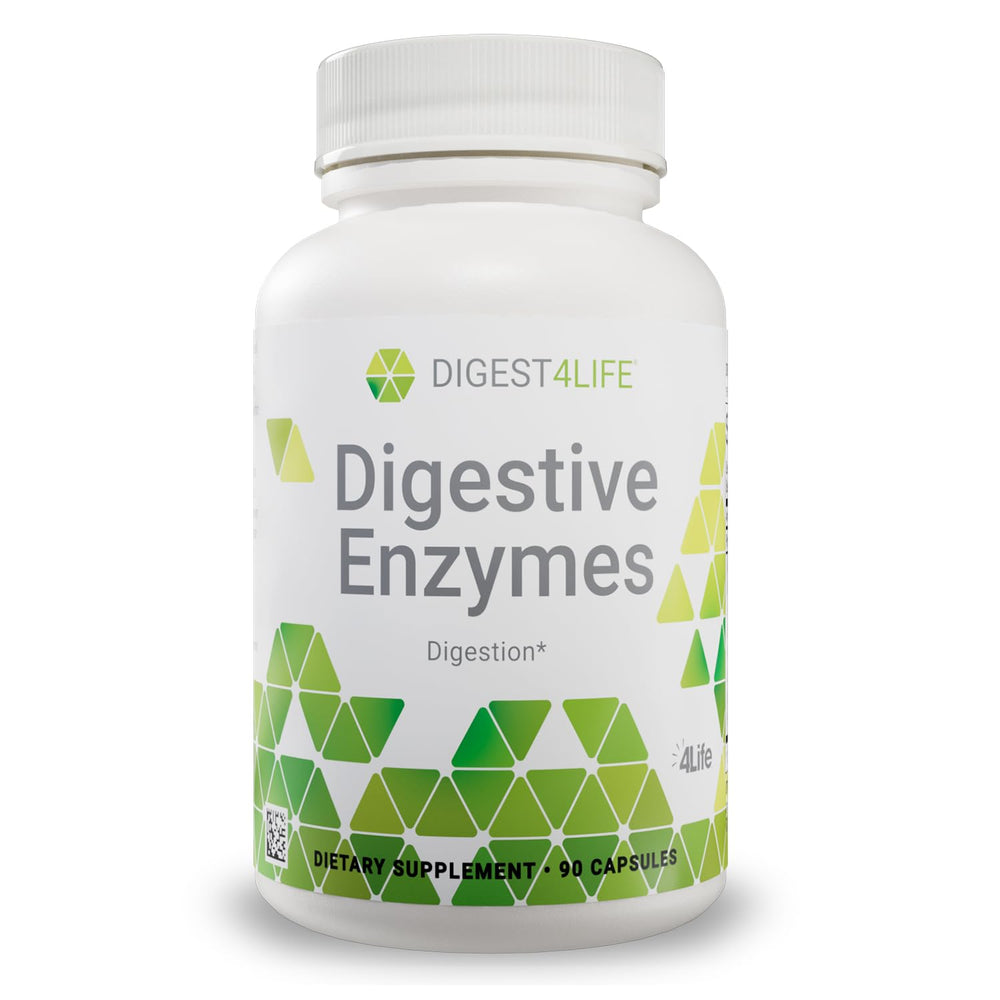 Front view of 4Life Digestive Enzymes bottle - 90 capsules