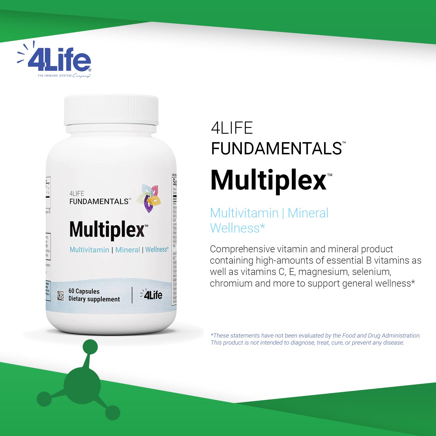 Nutrition facts panel for 4Life Multiplex