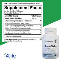 60 veggie capsules bottle for 4Life Musculoskeletal Formula