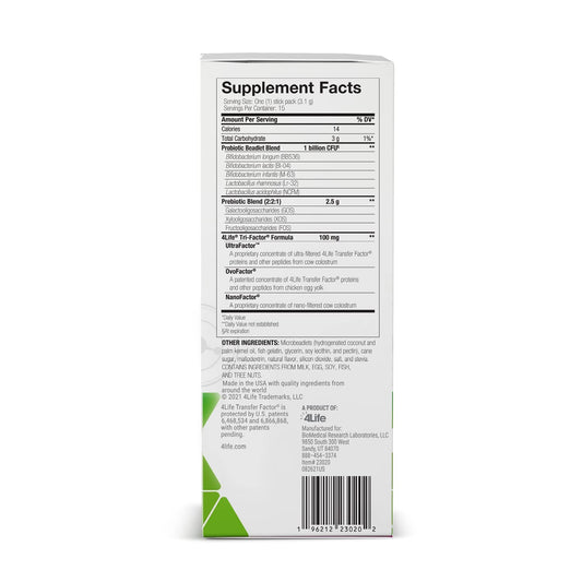 4Life Pre/o Biotics label