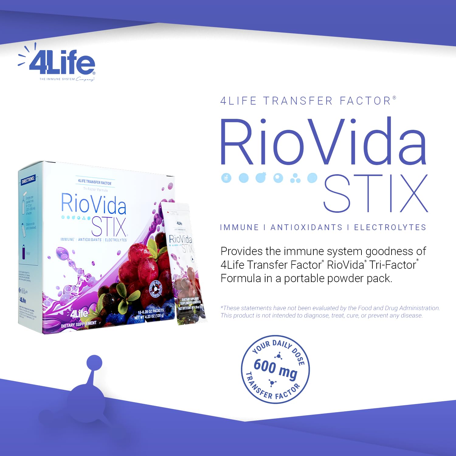 4Life RioVida Stix single-serve sticks emphasize portability and on-the-go support