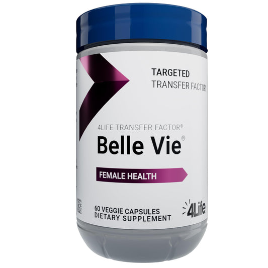 Front view of 4Life Transfer Factor Belle Vie 60 veggie capsules bottle