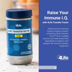4Life Transfer Factor Plus colostrum and egg yolk extracts highlight nutrient-rich formula.