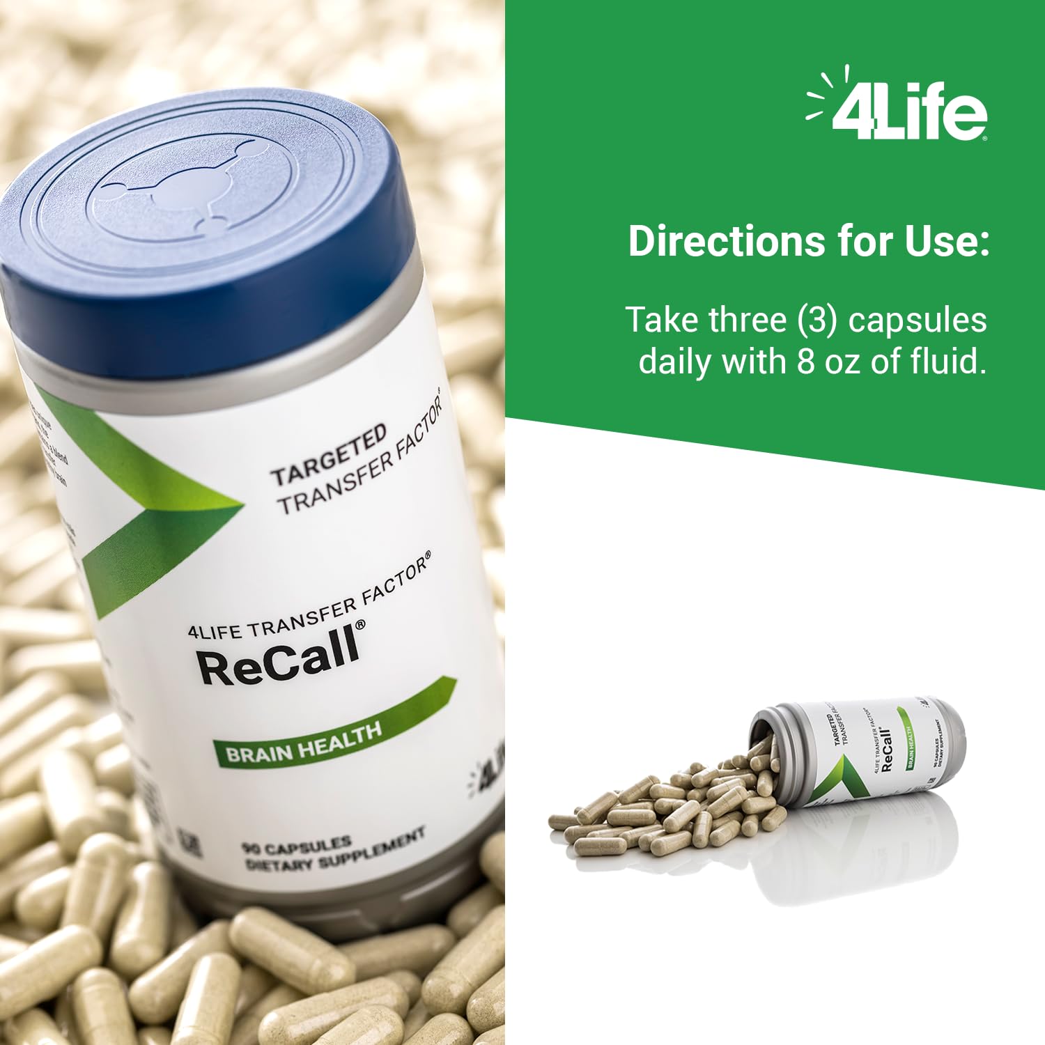Box packaging of 4Life Recall with serving information