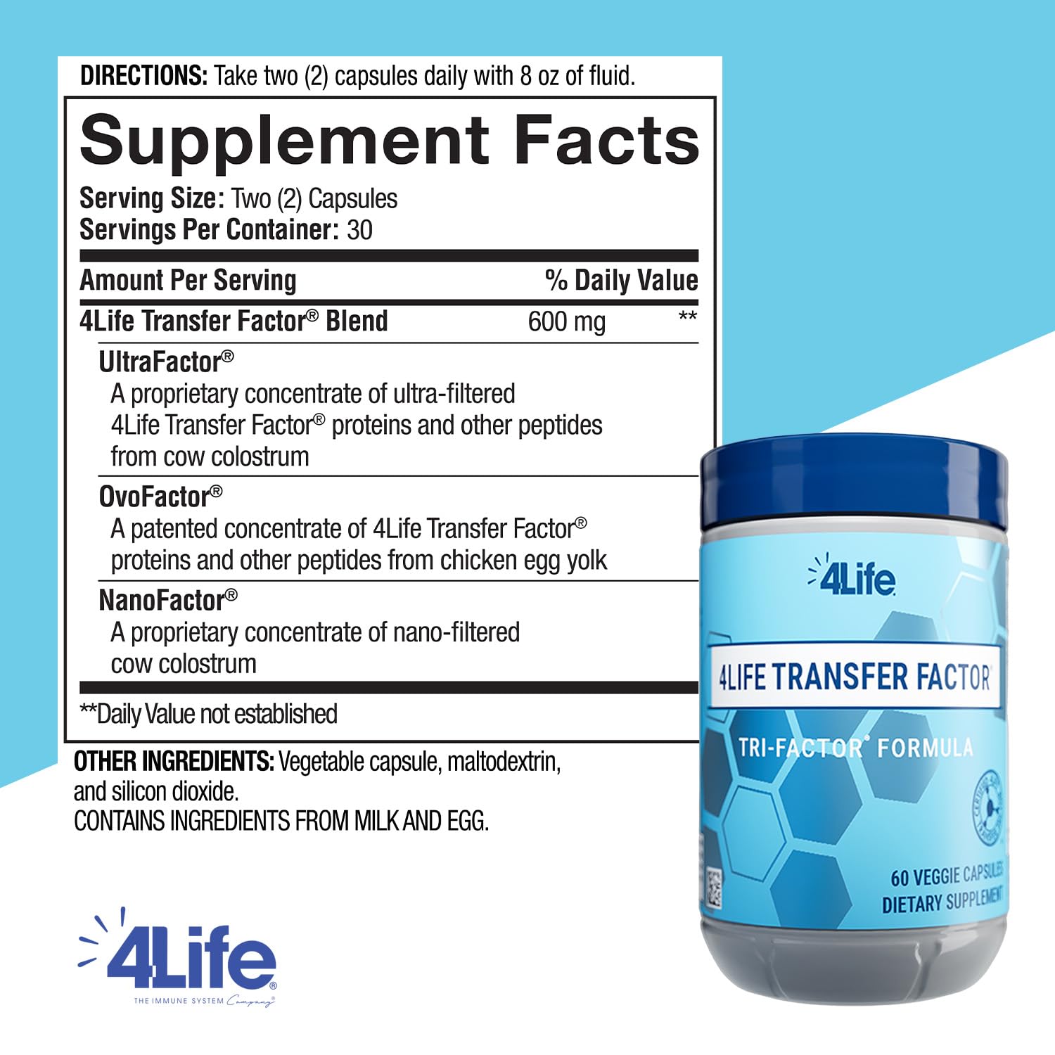 4Life Tri-Factor capsules for convenient daily supplementation