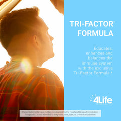 Lifestyle shot showing daily routine with 4Life Tri-Factor for wellness