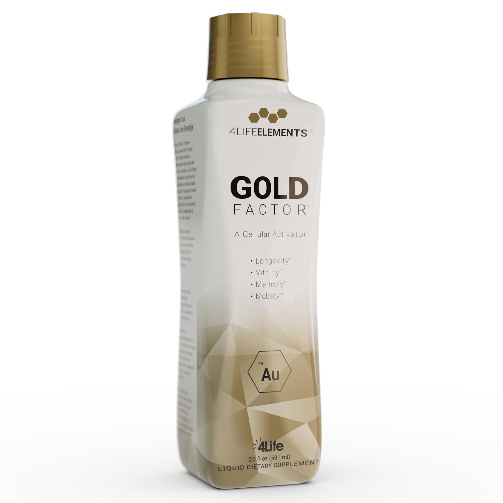 Front view of 4LifeElements Gold Factor 32 oz bottle
