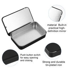 Close-up of metal tinplate construction and durable finish.