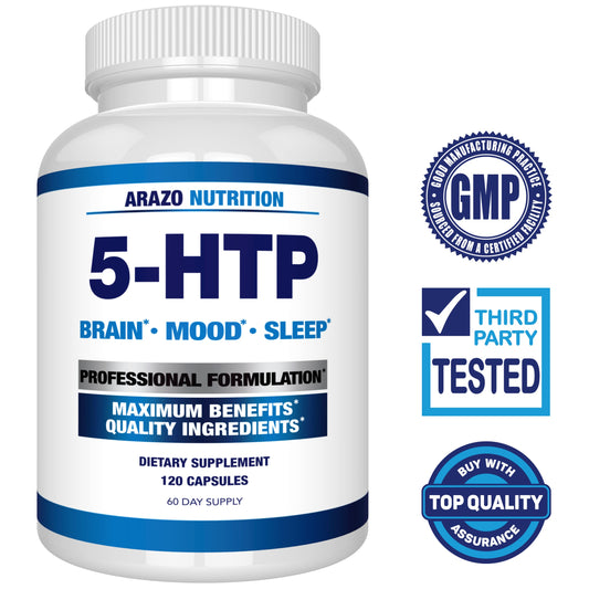 Label highlighting 99% purity of 5-HTP