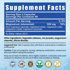Serving size and 320 mg per serving information on the label