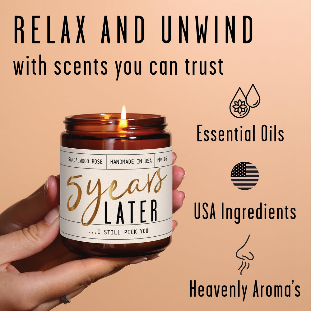 Candle in reusable glass jar ready for gifting