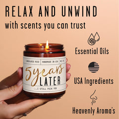 Candle in reusable glass jar ready for gifting
