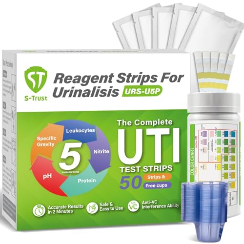 50-pack 5-in-1 UTI test strips kit with 50 urine cups