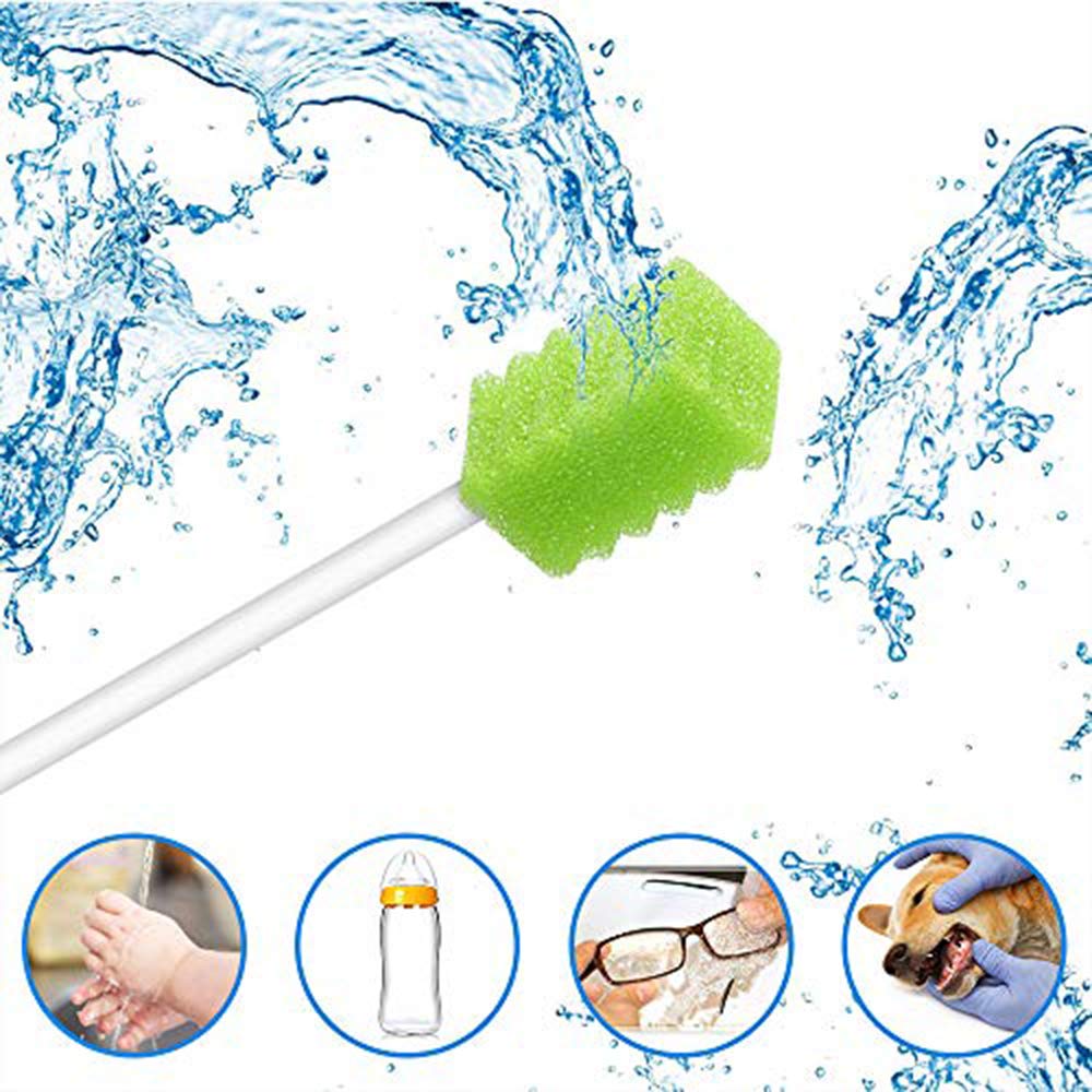 Travel-friendly disposable oral swabs in packaging