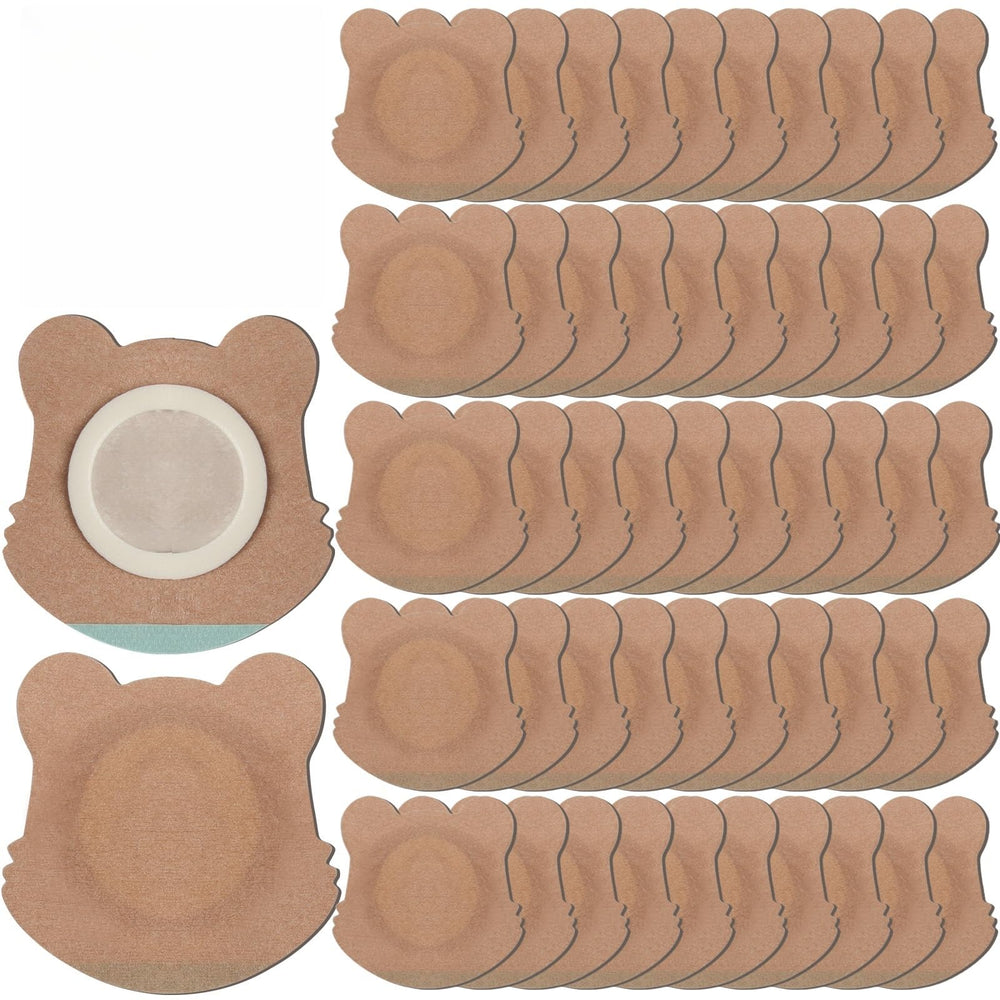 Bear-shaped castor oil patch in skin color - 50 pack