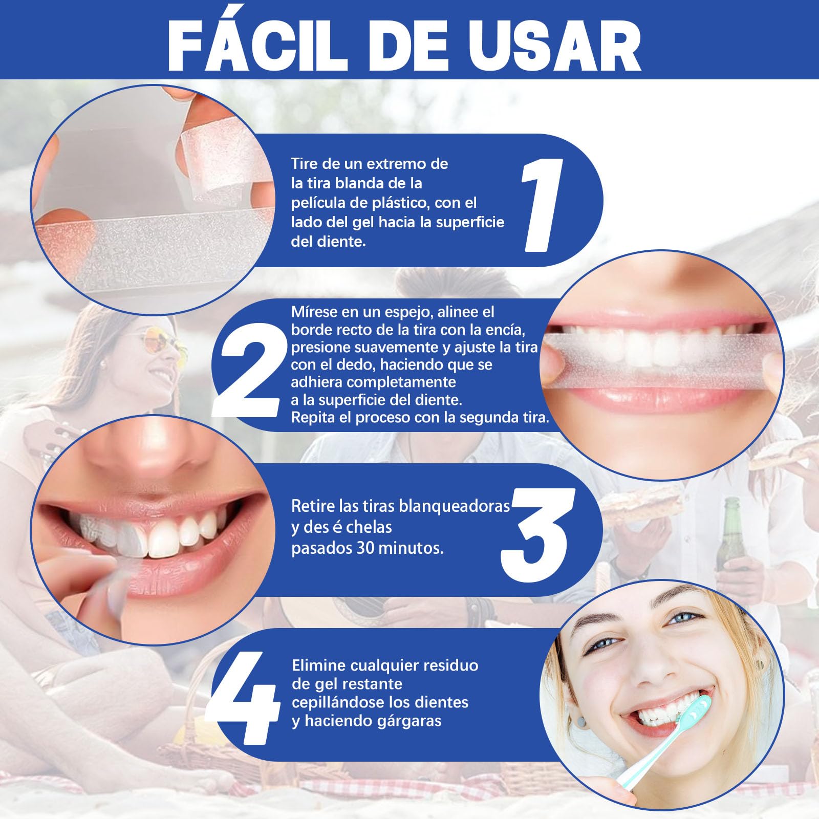 Before and after whitening comparison