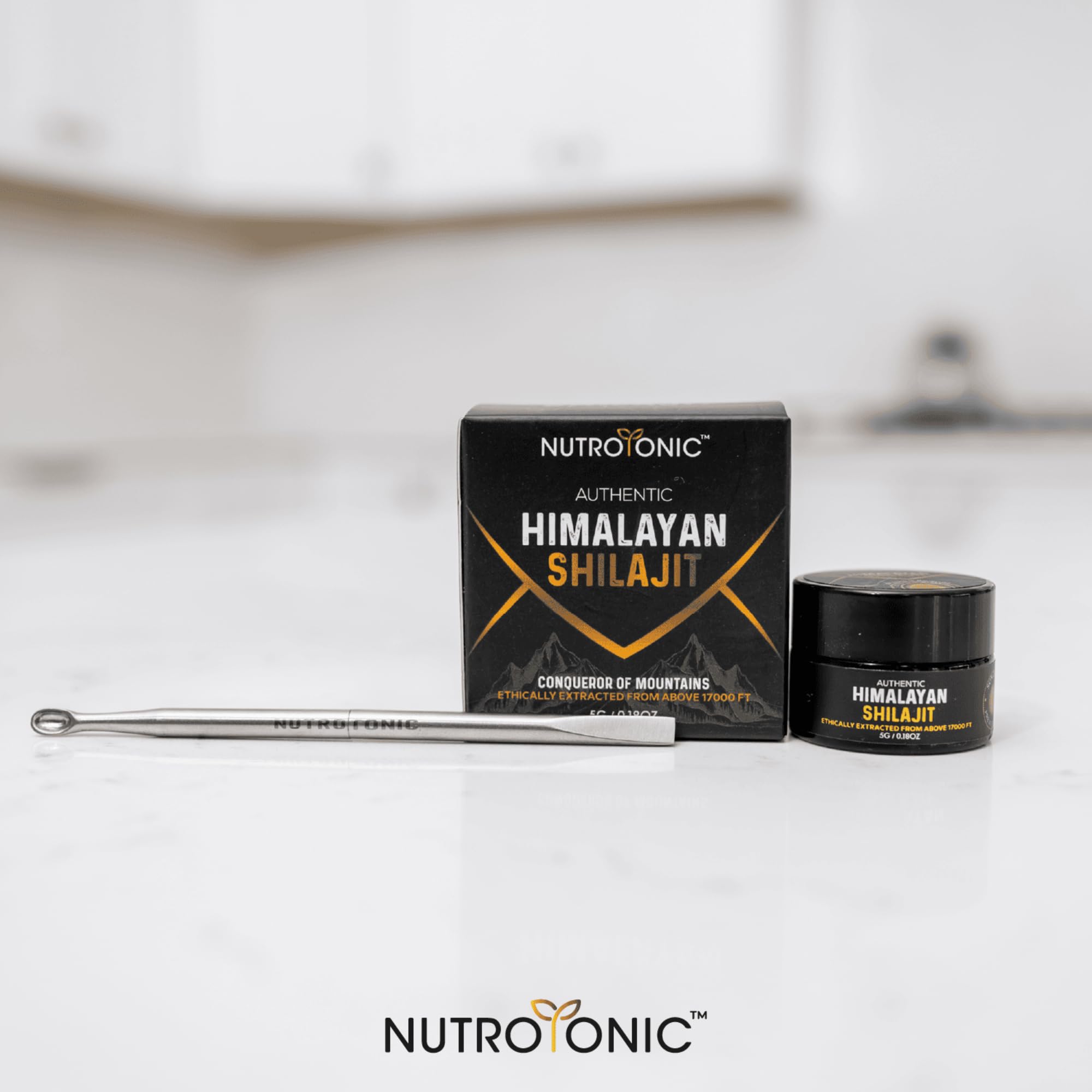 5g NutroTonic Shilajit jar with product information