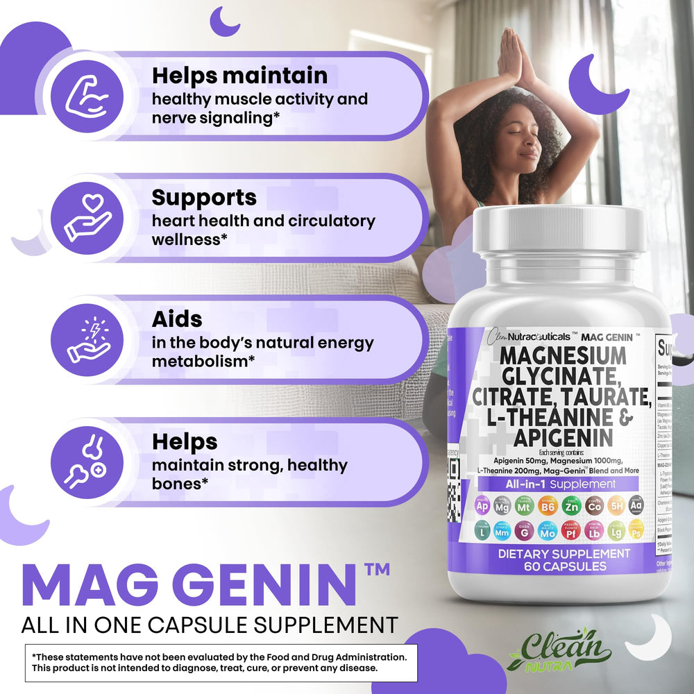 5-HTP, GABA, Passion Flower and Lemon Balm blend in Mag Genin