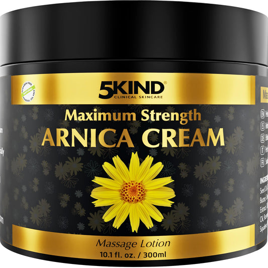 5kind extra-strong arnica-cream bottle close-up for bruise support