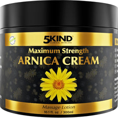 5kind extra-strong arnica-cream bottle close-up for bruise support