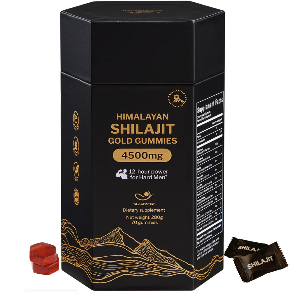 5Loaf2Fish Shilajit Gummies bottle shot for daily vitality in a convenient form