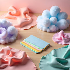 Travel-ready microfiber glasses cloth in assorted colors