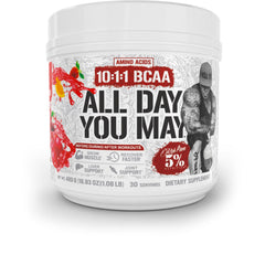 5% Nutrition ADYM powder tub with fruit punch flavor for all-day amino support.