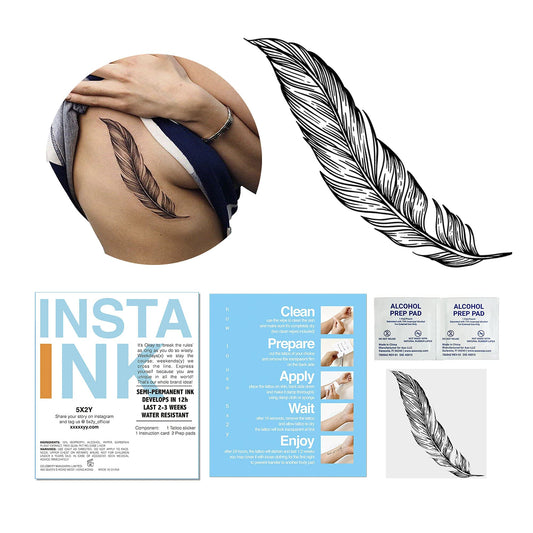 5X2Y dark blue tattoo on arm with long-lasting, water-resistant look
