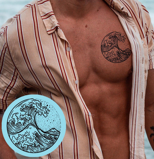 5X2Y Tattoo Tech dark blue emergence demonstrates durable, waterproof ink for active days.