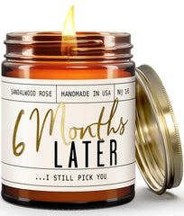 9oz soy wax candle in reusable jar with sandalwood rose fragrance, USA made