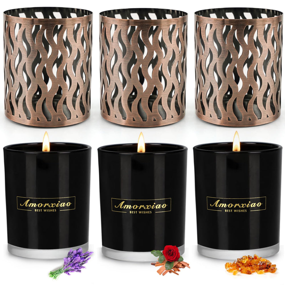 Six-pack candles with bronze-black holders, visual 1