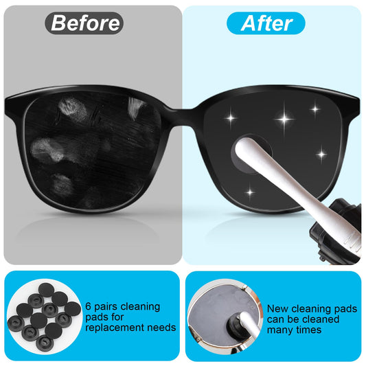 Six pairs of eyeglasses cleaning replacement pads