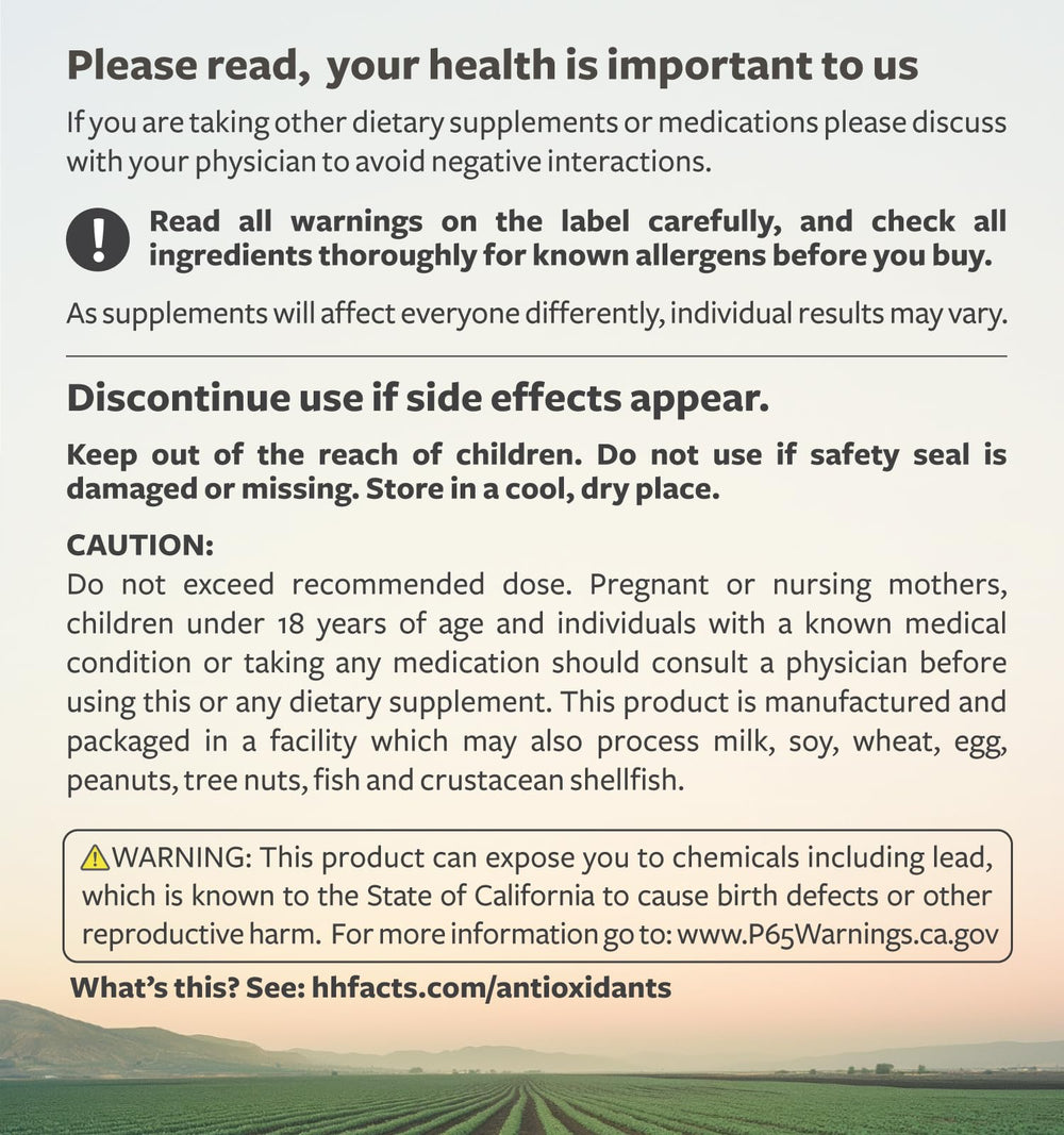 60-capsule bottle packaging for Super Antioxidants