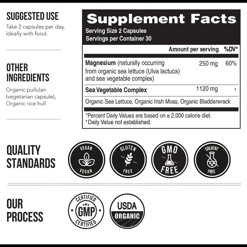 60 capsules bottle of organic magnesium supplement