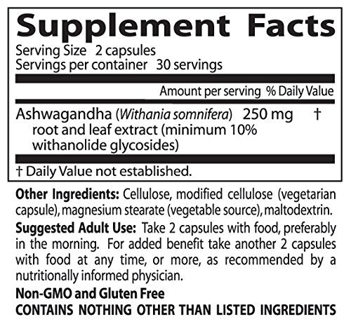 60-count bottle packaging for Doctor's Best Ashwagandha
